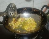 A picture of step 1 of Dahi wali bhindi.