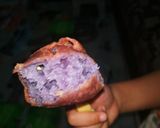 Foto langkah ke 3 dari resep Donat ubi ungu/gluten free/yeast free/roti goreng/donat cair.