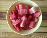 A picture of step 1 of Watermelon Mint Refresher.
