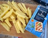 A picture of step 2 of Halloumi and Chips (Vegetarian).