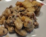 Une image de l'étape 6 de Gratin de Gnocchi au Beaufort, Champignons et Lardon.
