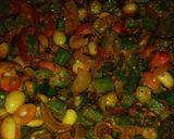 A picture of step 4 of Lady finger with onion and karonde(karissa carandas).