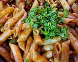A picture of step 6 of Indian style Penne Pasta.