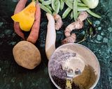 A picture of step 2 of Bengali Shukto.