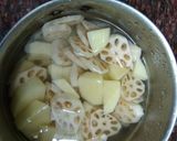 A picture of step 1 of Lotus stem aloo sabji.