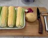 A picture of step 1 of Sweet Corn Soup.