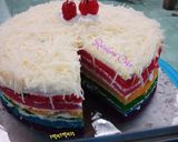 Foto langkah ke 8 dari resep 10. Rainbow Cake Ny. Liem Super Lembut.