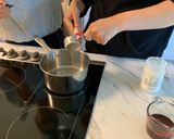 A picture of step 1 of No bake chocolate oat cookies.