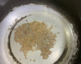A picture of step 1 of Chicken masala with peas pulao rice.
