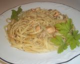Foto del paso 13 de la receta: Espaguetis con salmón y champiñones