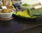A picture of step 6 of CHUTNEY PARTY : 1. Green Peas 2. Onions & Curry Leaves 3. Peanuts Chutney.
