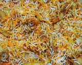 A picture of step 13 of Karachi Bombay biryani (without meat).
