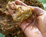 A picture of step 7 of Beans balls II.