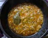 A picture of step 4 of Begun’r Ghonto / Eggplant Ghonto for lunch in Thakurbari style.