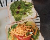 A picture of step 3 of Mumbai sandwich.