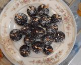 A picture of step 5 of Chocolate balls made by my son.
