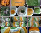 A picture of step 5 of Tricolor idli.
