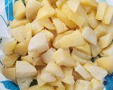 A picture of step 1 of Lasaniya bataka # Spicy potato# Garlic potato.