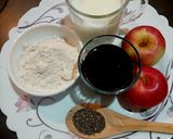 عکس مرحله 1 از دستور پودینگ رژیمی سیب و دانه چیا