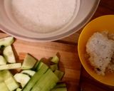A picture of step 2 of Cucumber cake/ Mandas.