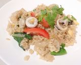 รูปขั้นตอนการทำที่ 4 ของ ข้าวผัดปลาหมึก