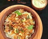 A picture of step 17 of Chana Masala Biryani.