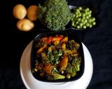 A picture of step 5 of Broccoli Potato Matar ki Sabji.