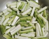 A picture of step 1 of Coconut Ridge Gourd Sabji.