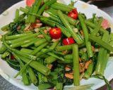 蝦米風炒空心菜的食譜步驟3照片