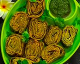 A picture of step 11 of Authentic Rickwach with Urad Dal and Colocasia leaves.