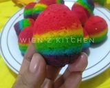 Foto langkah ke 7 dari resep Rainbow cake (bentuk telur).