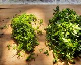 A picture of step 1 of Fresh methi leaves paratha.