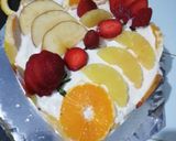 صورة لخطوة 6 من وصفة كيكة الفواكه ساهلة واقتصادية ولذيذة بكريمة روعة 😋😋😋