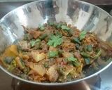 A picture of step 4 of Bhindi aloo in Karahi.