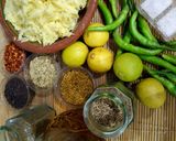 A picture of step 1 of Jhat pat kairi achar.