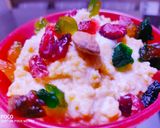 A picture of step 3 of Boondi ladoo with curd.