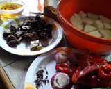 A picture of step 1 of Boiled yam and source.