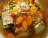 Foto langkah ke 3 dari resep Tumis bayam wojata (wortel,jagung,tahu,).
