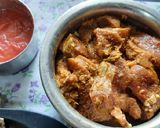 A picture of step 1 of Chettinad masala mutton curry.