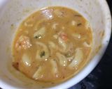 A picture of step 3 of Pizzta (pasta pizza).