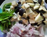 A picture of step 1 of Neem and Eggplant Neem begun.