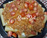 A picture of step 5 of Cannelloni with Bolognese.