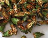 A picture of step 1 of Crispy bhindi fry.