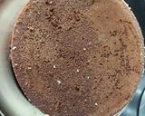 A picture of step 2 of Eggless Coffee dalgono cake with dalgona cold coffee.