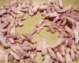 A picture of step 2 of Lemon chicken salad, crispy pancetta & my zingy salad dressing.