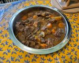 Une image de l'étape 30 de Bœuf bourguignon revisité à la patate douce, carottes, navets et champignons.