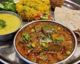 A picture of step 12 of Sole Vange Bhaji(Green Tuvar Brinjal Curry).