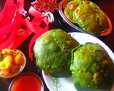 A picture of step 3 of Bathua poori.