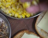 A picture of step 2 of Corn 🌽 Capsicum 🫑 Cheesy Toast.