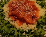 A picture of step 4 of Sashimi coliflower salad.